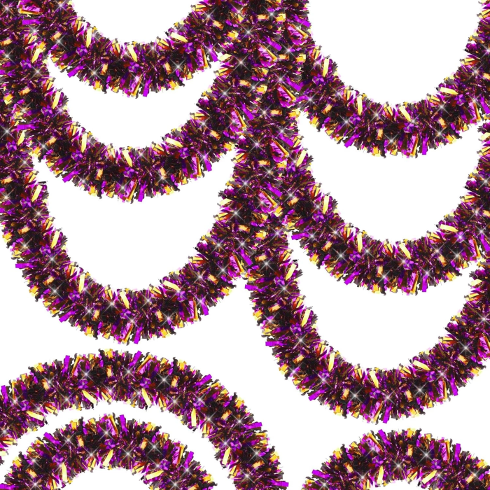 Mor Turuncu Renk 4 Cm Genişlik Garland Çift Renk Sim Süs 180 Cm -