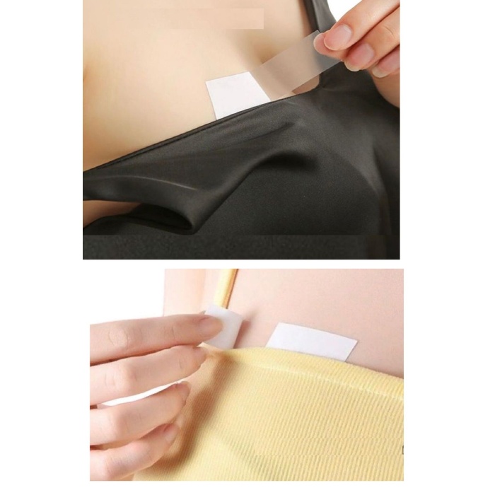 72 Adet Çift Taraflı Transparan Dekolte Kapatıcı Yapışkan Paça Boyu Düzeltici -Askılı Elbise Bandı -