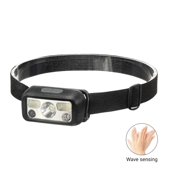 Hs-43 Sensörlü Şarjlı Type-c Çok Amaçlı Kırmızı Işıklı Kafa Lambası -