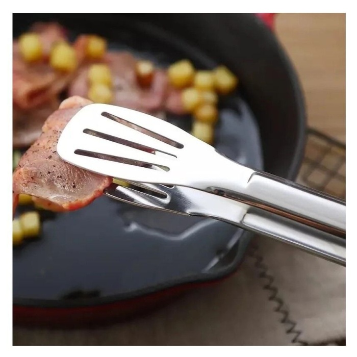 Maşa Paslanmaz Barbekü Maşası - 25 Cm Mutfak Ekmek Maşası -