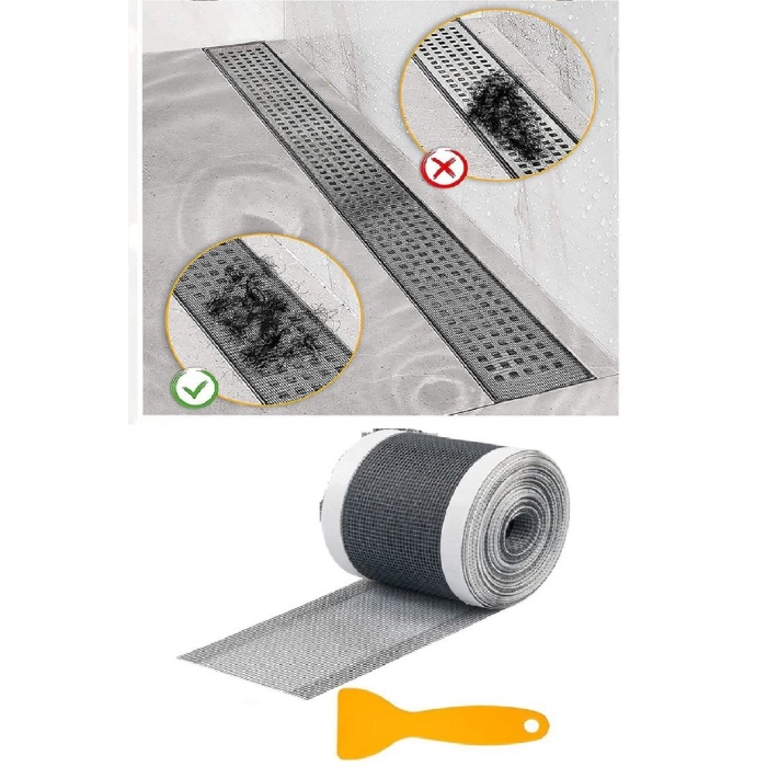 4 Metre Yapışkanlı Banyo Gider Koruyucu Saç Toplayıcı – Gider Böcek Koruyucu Gider Süzgeci -