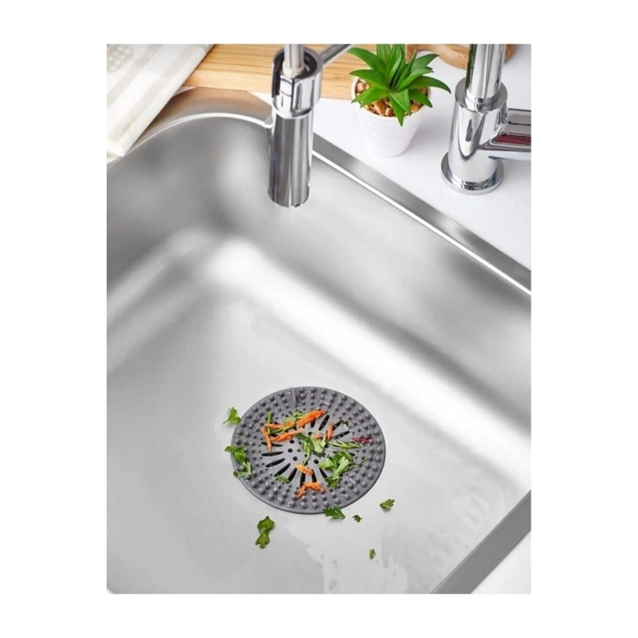 Yuvarlak Süzgeçli Silikon Mutfak Lavabo Ve Küvet Süzgeci Gider Süzgeci -