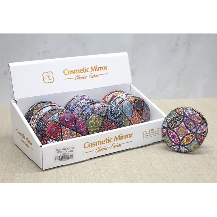 Taşlı Yuvarlak El Aynası Kalın Alk3751 -