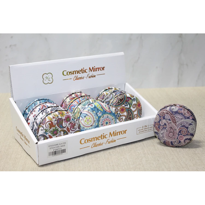 Taşlı Yuvarlak El Aynası Kalın Alk3753 -