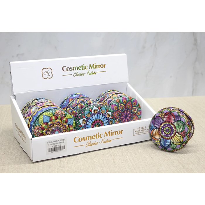 Taşlı Yuvarlak El Aynası Kalın Alk3757 -