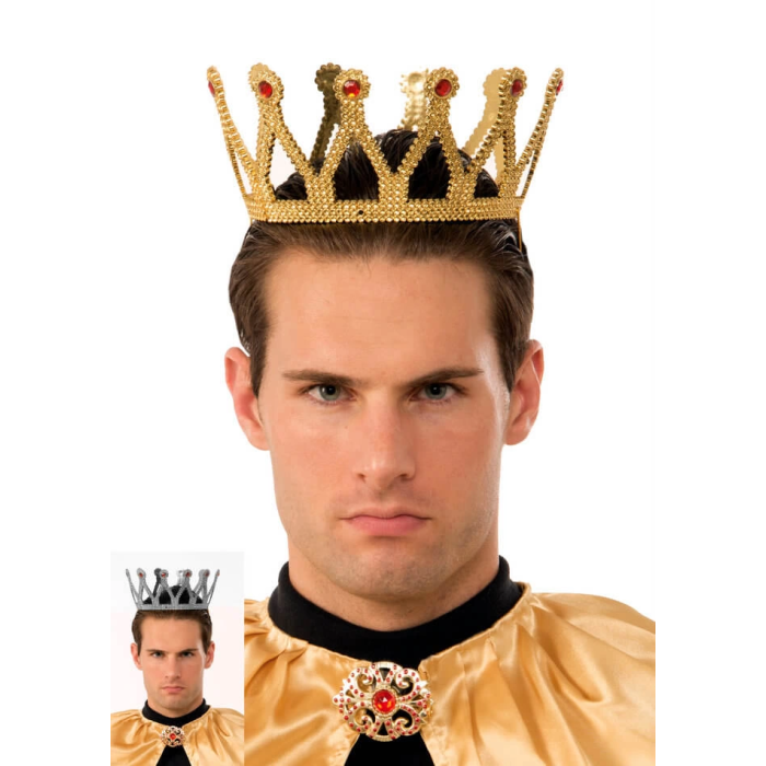 Altın Renk Çocuk Ve Yetişkin Uyumlu Kral Tacı -