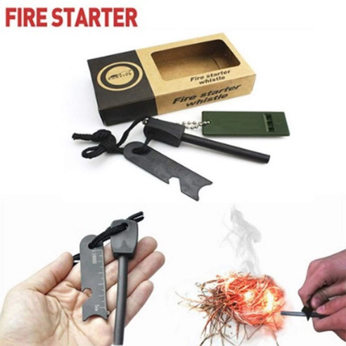 Survive Magnezyum Çubuğu Ateş Başlatıcı Çakmak Taşı -