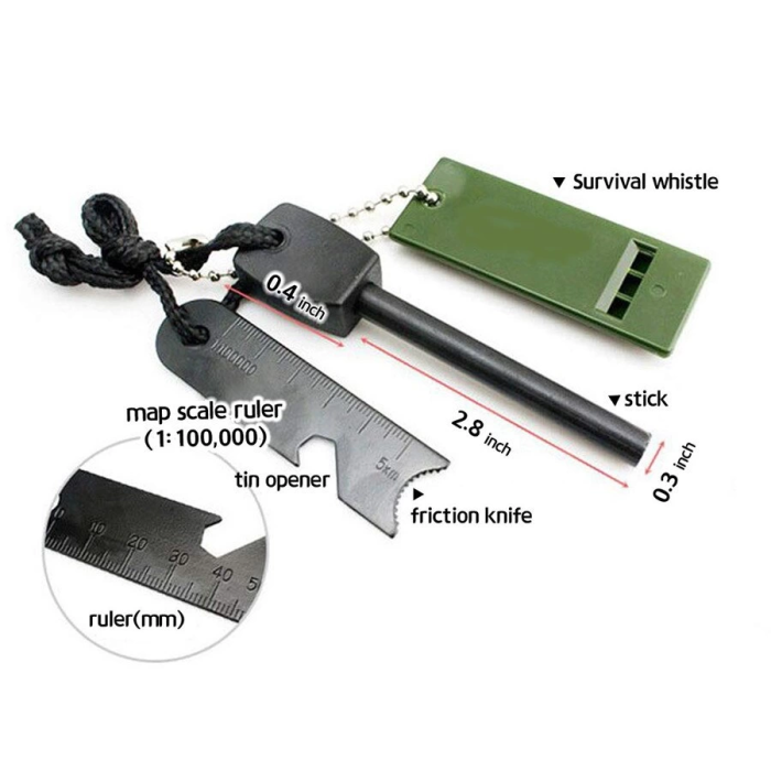 Survive Magnezyum Çubuğu Ateş Başlatıcı Çakmak Taşı -