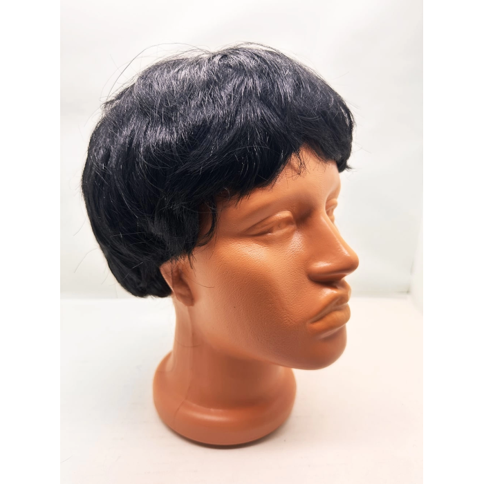 Siyah Renk Kısa Kesim İçi Astarlı Erkek Peruğu -