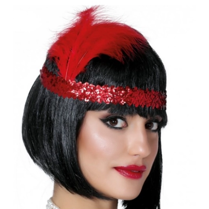 7039ler 8039ler Ve 9039lar Temalı Kırmızı Renk Çarliston Saç Bandı -