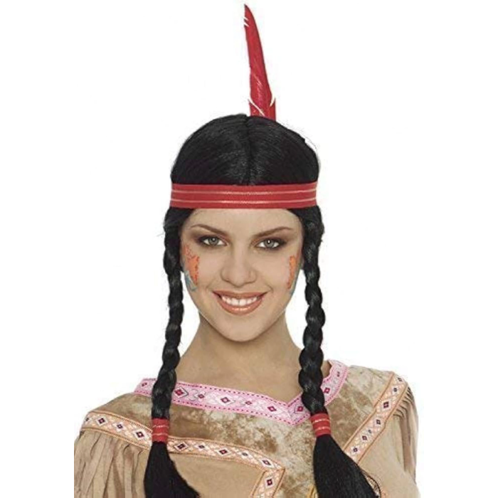 Tüylü Örgülü Hint Peruğu Kızılderili Peruğu -