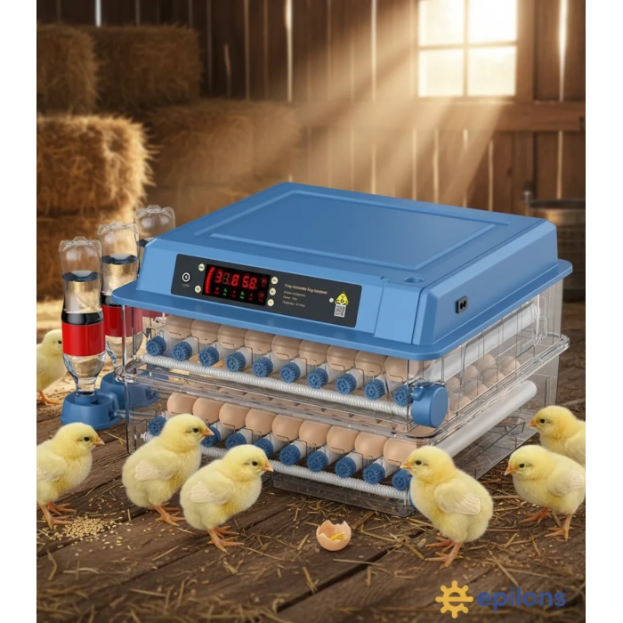Tam Otomatik 120 Yumurta Kapasiteli Kuluçka Makinesi - Civciv Kaz Hindi Ördek İçin Kablosuz Kameralı Yedek Motorlu Set