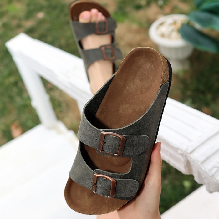 Rıno Haki Yeşil Nubuk Terlik -