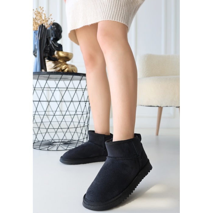 Elsa Siyah Süet Bot -