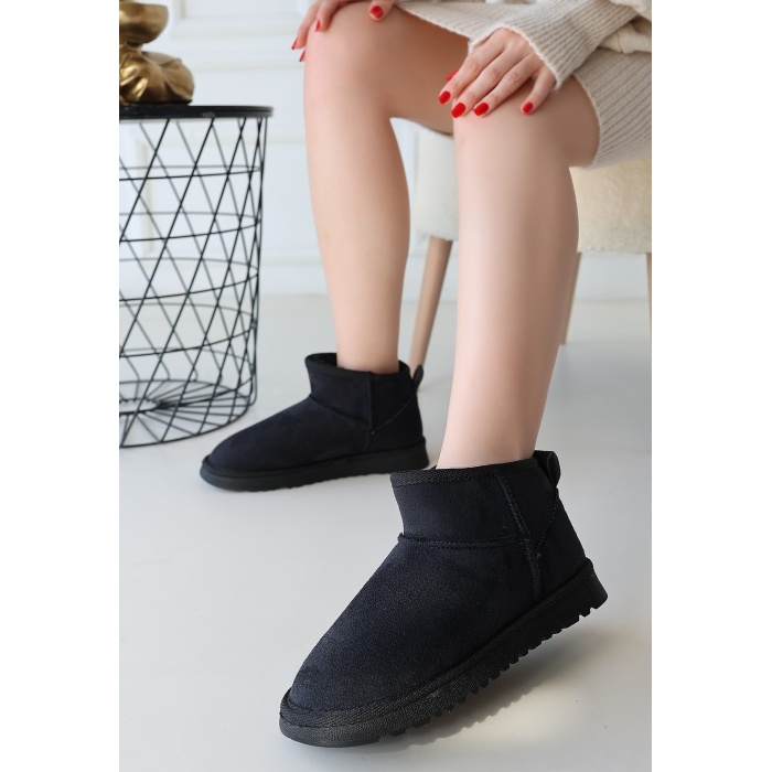 Elsa Siyah Süet Bot -