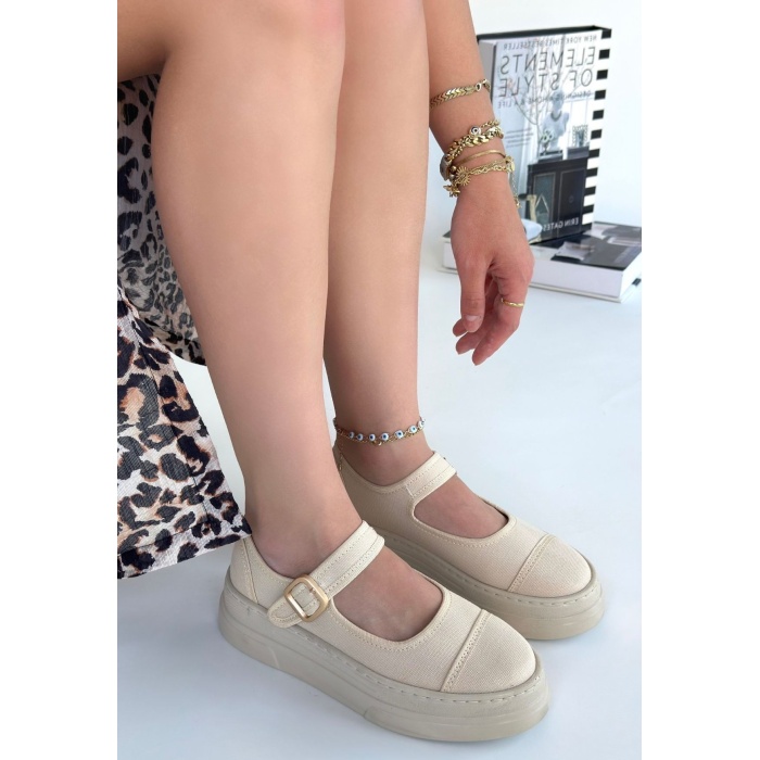 Lunni Bej Keten Spor Ayakkabı -