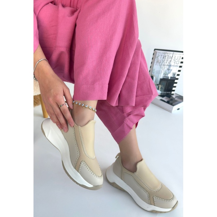 Kendy Bej Cilt Spor Ayakkabı -