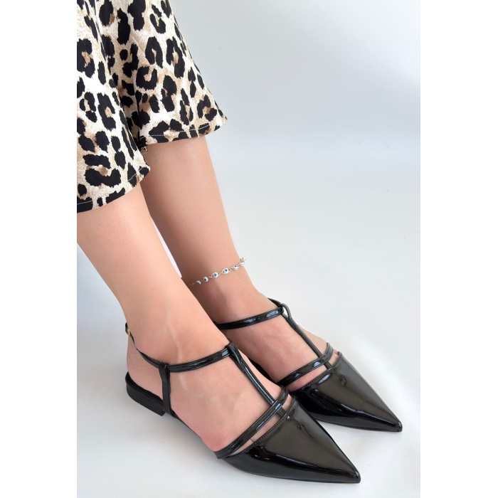 Canca Siyah Rugan Babet Ayakkabı -