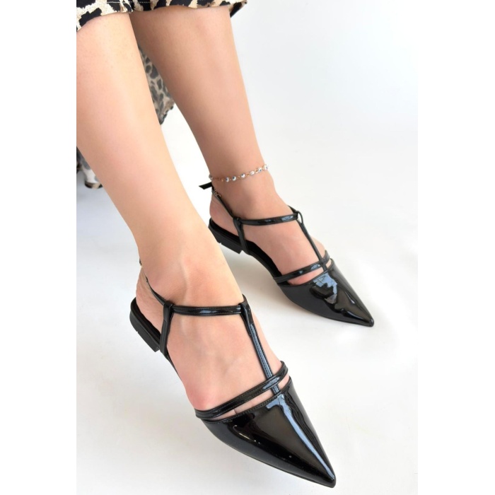 Canca Siyah Rugan Babet Ayakkabı -