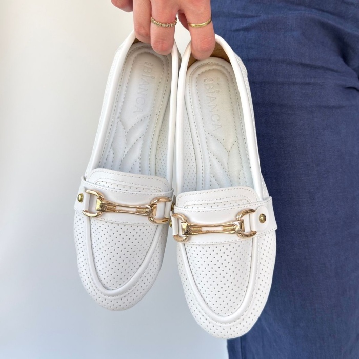 Rain Beyaz Cilt Babet Ayakkabı -