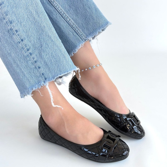 Lawy Siyah Rugan Babet Ayakkabı -