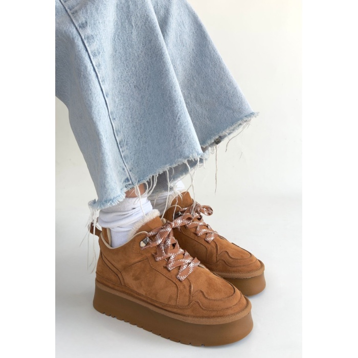 Muden Taba Süet Bağcıklı Bot -