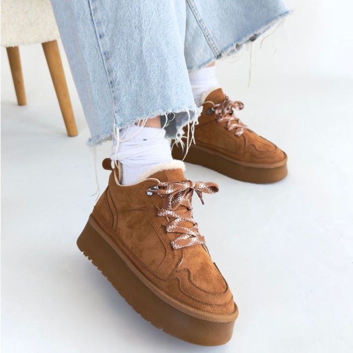 Muden Taba Süet Bağcıklı Bot -