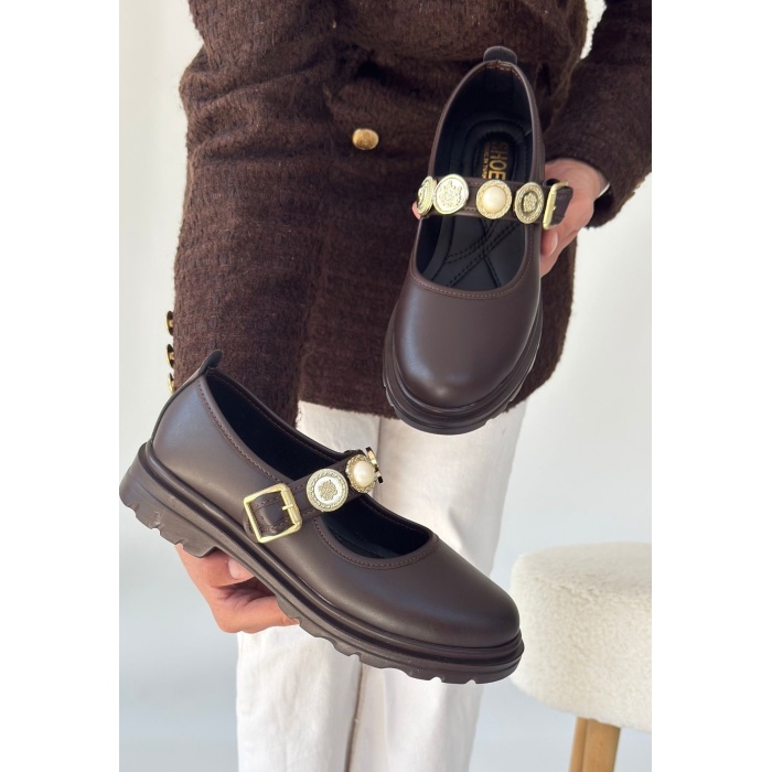 Okira Kahverengi Cilt Oxford Ayakkabı -