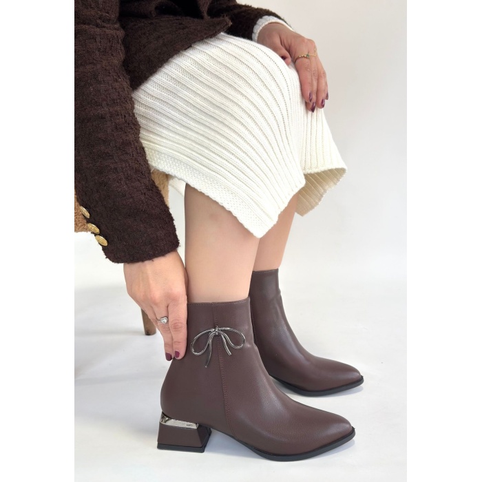 Harly Kahverengi Cilt Topuklu Bot -