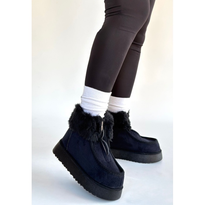 Zinya Siyah Süet Bot -