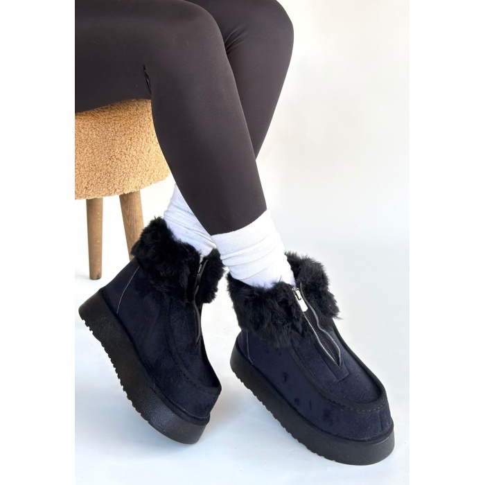 Zinya Siyah Süet Bot -