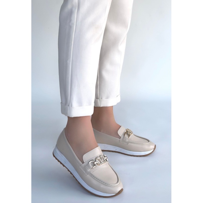 Otra Bej Cilt Babet Ayakkabı -