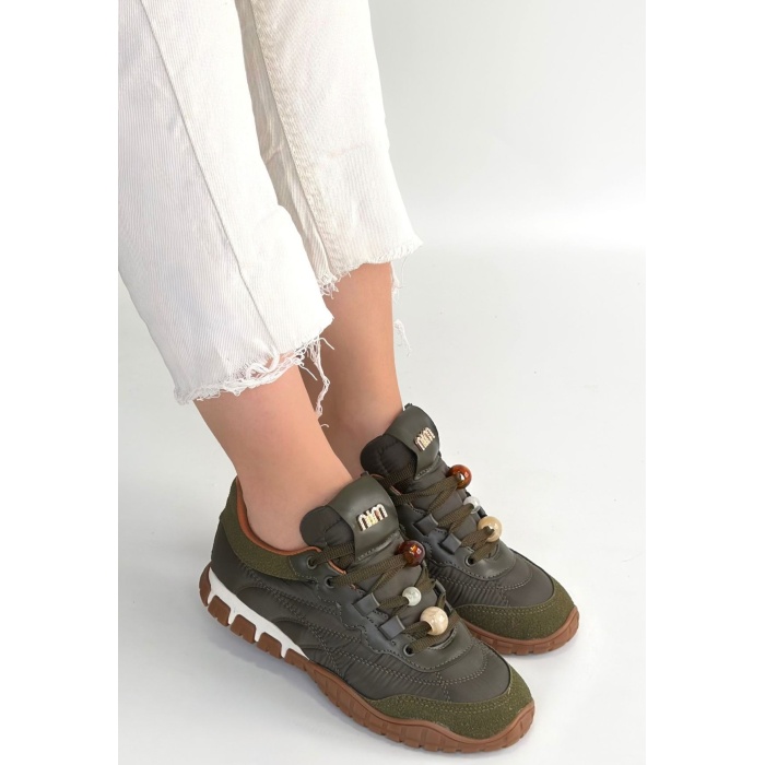 Tues Yeşik Nubuk Bağcıklı Spor Ayakkabı -