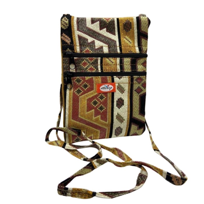 Otantik Desenli Fermuarlı Askılı Çanta Özel Dikim - GS301