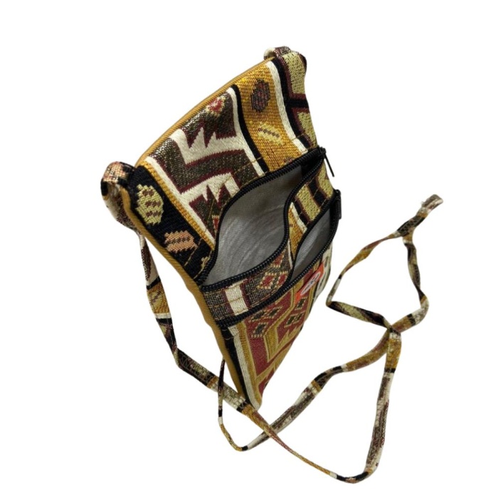 Otantik Desenli Fermuarlı Askılı Çanta Özel Dikim - GS301