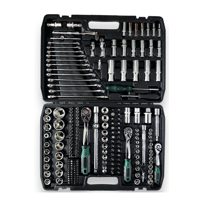 Tam Profesiyonel Germany 72 Diş Eğik Cırcır 216 Parça Lokma Takımı Oto Tamirci Tam Set 1/2-3/8-1/4