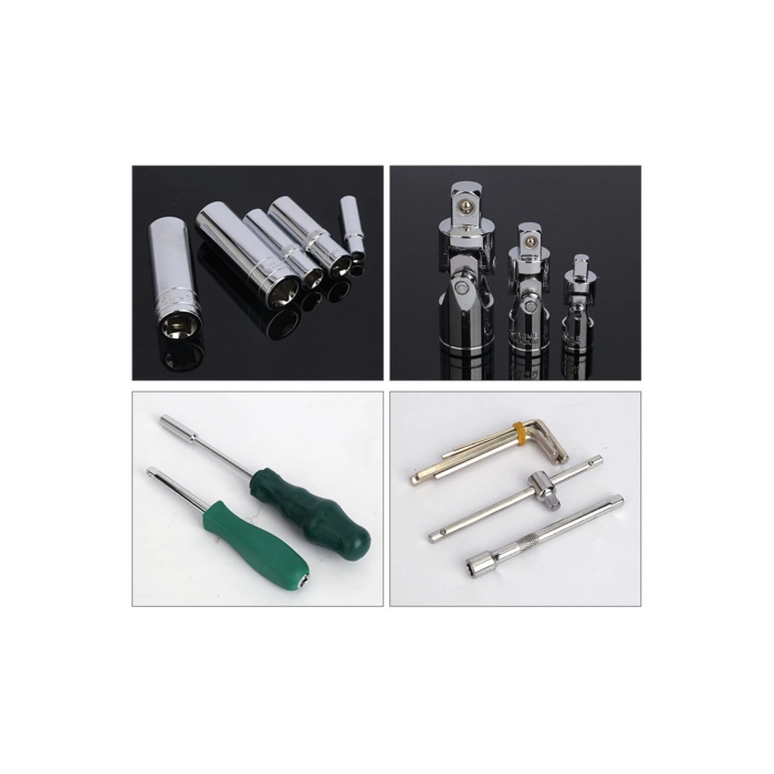 Tam Profesiyonel Germany 72 Diş Eğik Cırcır 216 Parça Lokma Takımı Oto Tamirci Tam Set 1/2-3/8-1/4