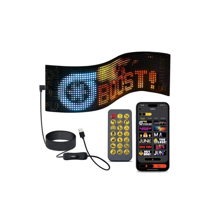 Led Panel Cama Yapışan Telefon Kontrollü Led Ekran Panel 16*64 Led Sayısı -