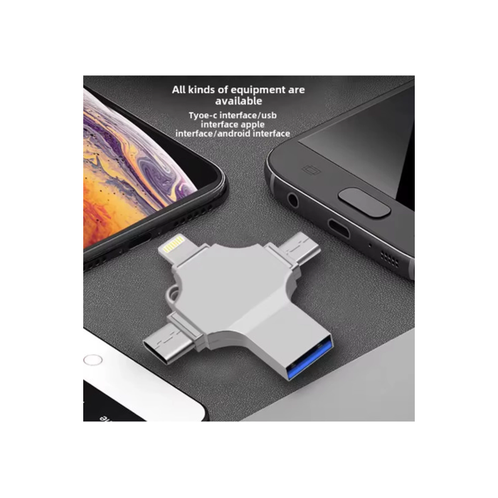 Otg 4in1 Cep Telefonu Çok Fonksiyonlu Usb Flash Bellek 128 Gb Type-c, Micro Sd Ve Kart Okuyucu -