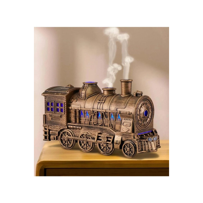 Tren Şeklinde Buharlı Oda Hava Nemlendirici Işık Buhar Makinesi Kumandalı -