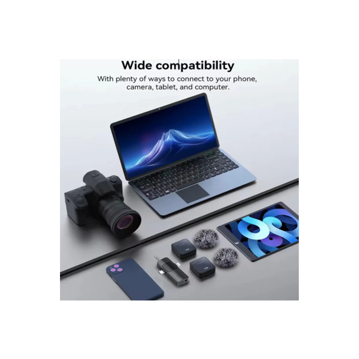 Yüksek Kalite Profesyonel 3 In 1 Kablosuz Taşınabilir Yaka Mikrofonu Tüylü -