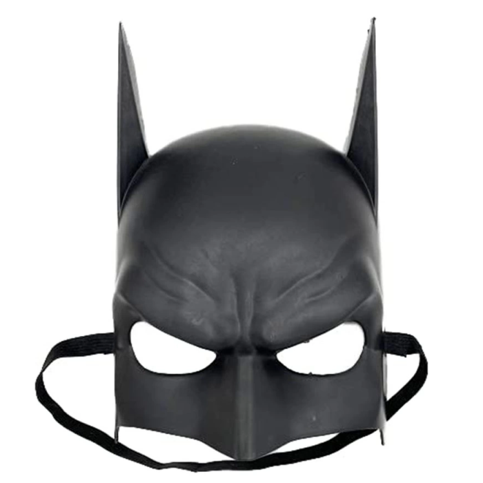 Siyah Renk Çocuk Boy Arkadan Lastikli Batman Maskesi A Kalite 20x14 Cm -