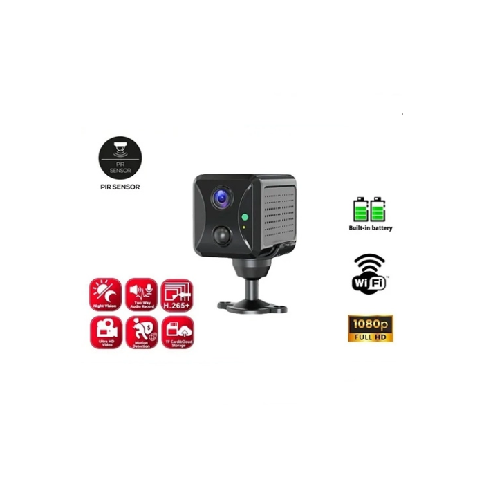 Mini Pır Sensörlü Algılamalı Sesli Konuşmalı 1080p Hd Kablosuz Kamera -