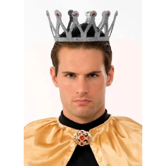 Gümüş Renk Çocuk Ve Yetişkin Uyumlu Kral Tacı -