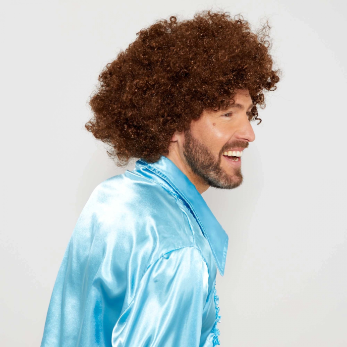 Kahve Renk Kıvırcık Afro Bonus Peruk -