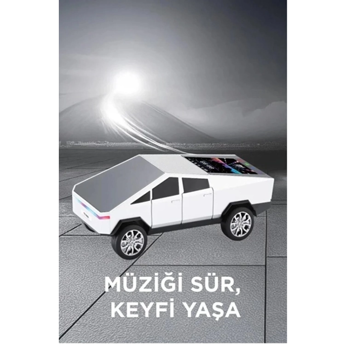 D68 Cyber Model Araba Tasarımlı Bluetooth Hoparlör 15w Güçlü Ses Rgb Led /tws/usb Beyaz -