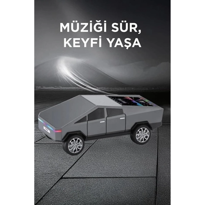 D68 Cyber Model Araba Tasarımlı Bluetooth Hoparlör 15w Güçlü Ses Rgb Led /tws/usb Gri -