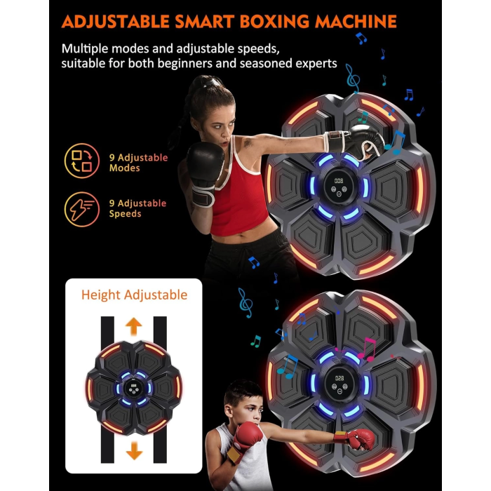 Bluetooth Hoparlör Özellikli Duvar Boks Makinesı 9 Mod Seviye Ayarlı Müzikli Boks Makinesı -