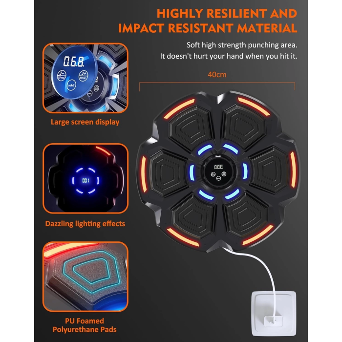 Bluetooth Hoparlör Özellikli Duvar Boks Makinesı 9 Mod Seviye Ayarlı Müzikli Boks Makinesı -