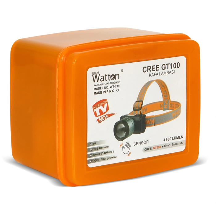 4200 Lümen Şarjlı Sensörlü Göstergeli Kafa Lambası Wt-719 -